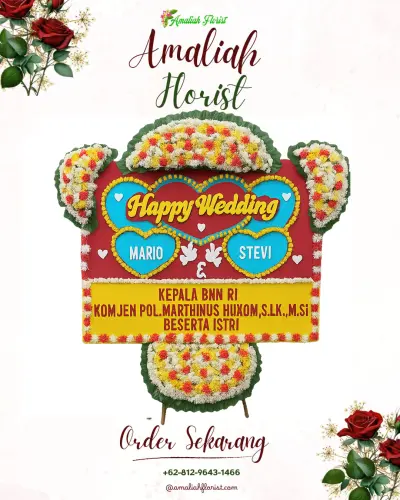 Karangan Papan Bunga Pernikahan di Anaiwoi